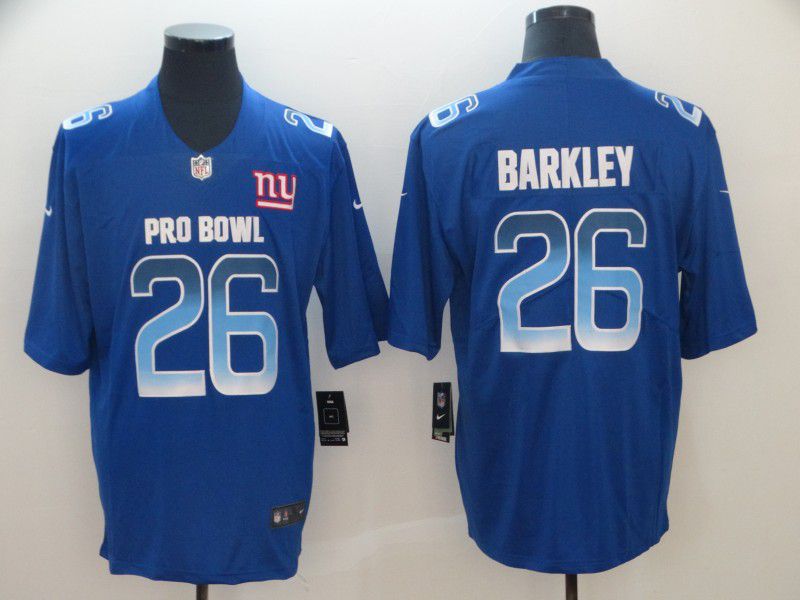Men New York Giants #26 Barkley Blue Nike Royal 2019 Pro Bowl Limited Jersey